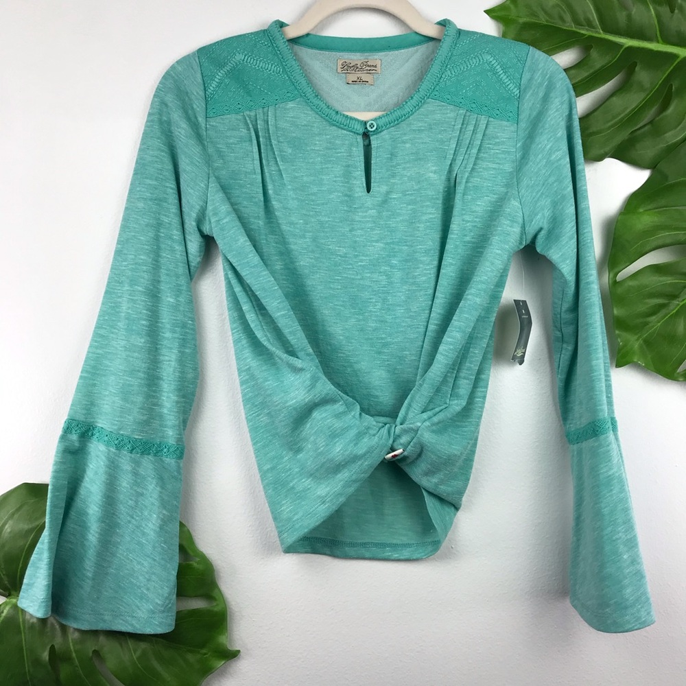LUCKY BRAND NWT BELL LONG SLEEVE SEA FOAM GREEN